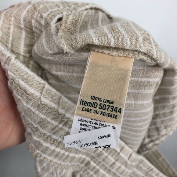 LL Bean 100% Linen Stripe Lounge Pant Womens 12 Petite - Picture 7 of 7